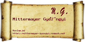 Mittermayer Gyöngyi névjegykártya